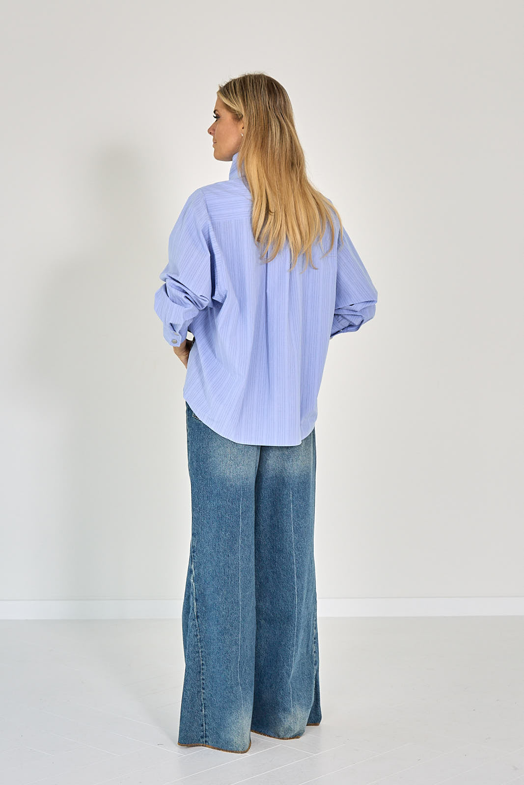 26W-BAD HABITS-CHEMISIER-BLAUW MIDDEN