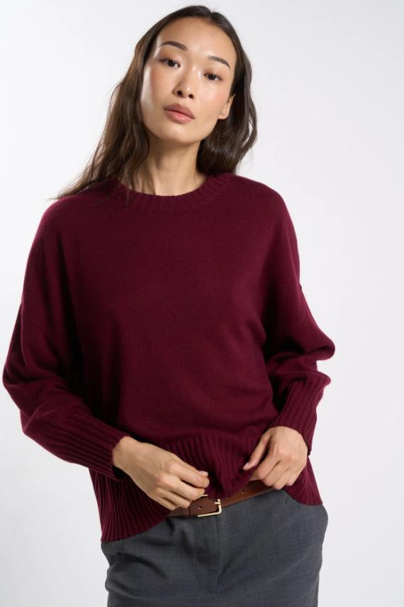 26W-LES TRICOTS  DE LEA-PULL-BORDEAUX DO