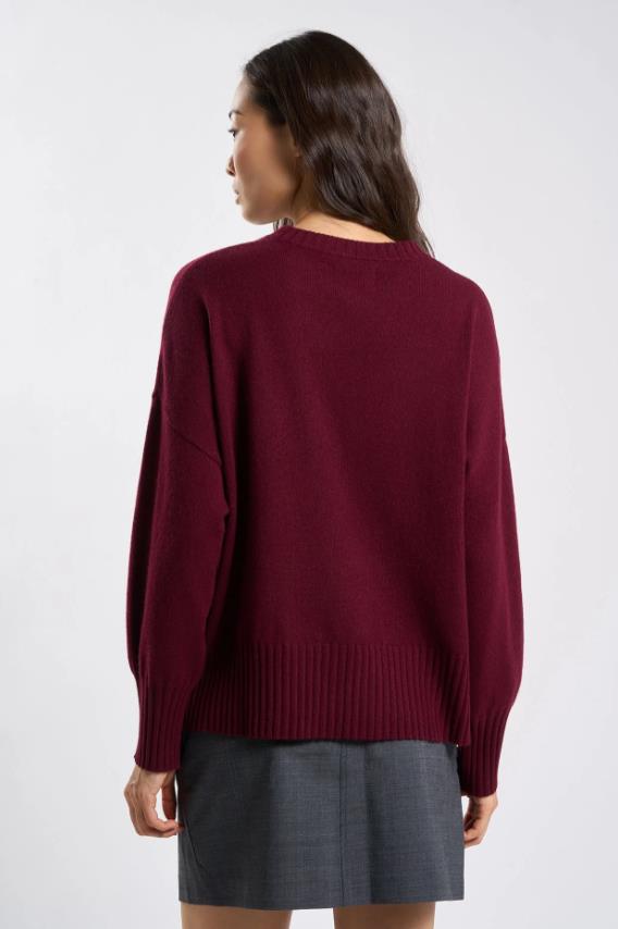 26W-LES TRICOTS  DE LEA-PULL-BORDEAUX DO