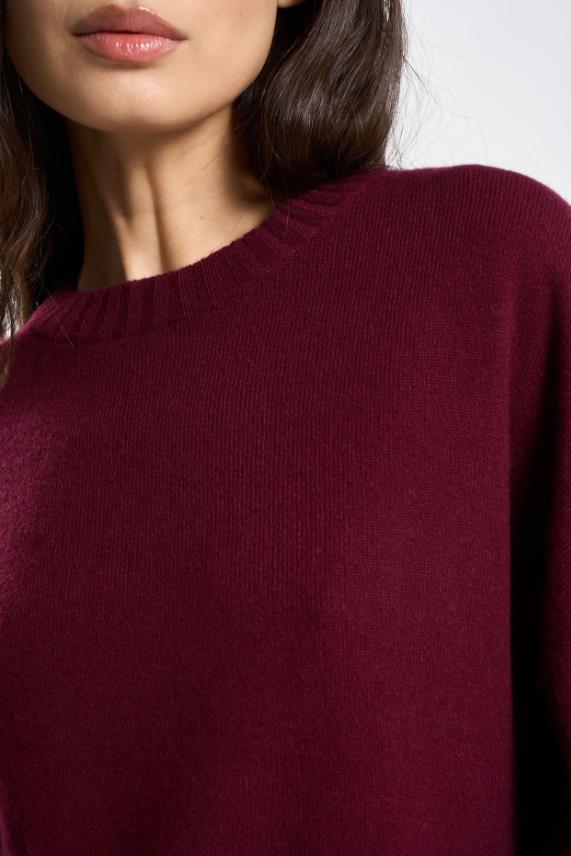 26W-LES TRICOTS  DE LEA-PULL-BORDEAUX DO