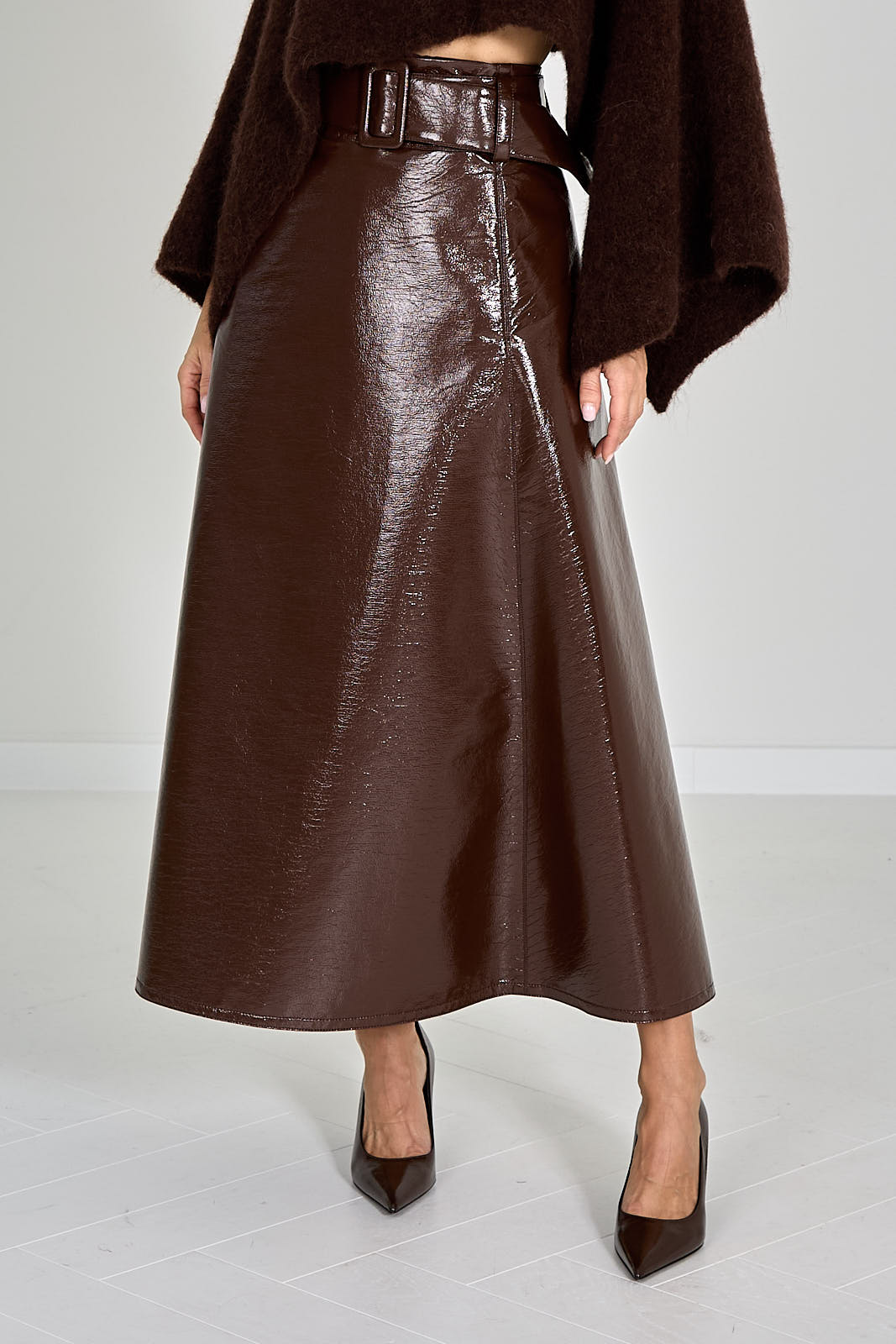 LAKLEDER ROK CEINTUUR FAUX CUIR