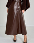 LAKLEDER ROK CEINTUUR FAUX CUIR