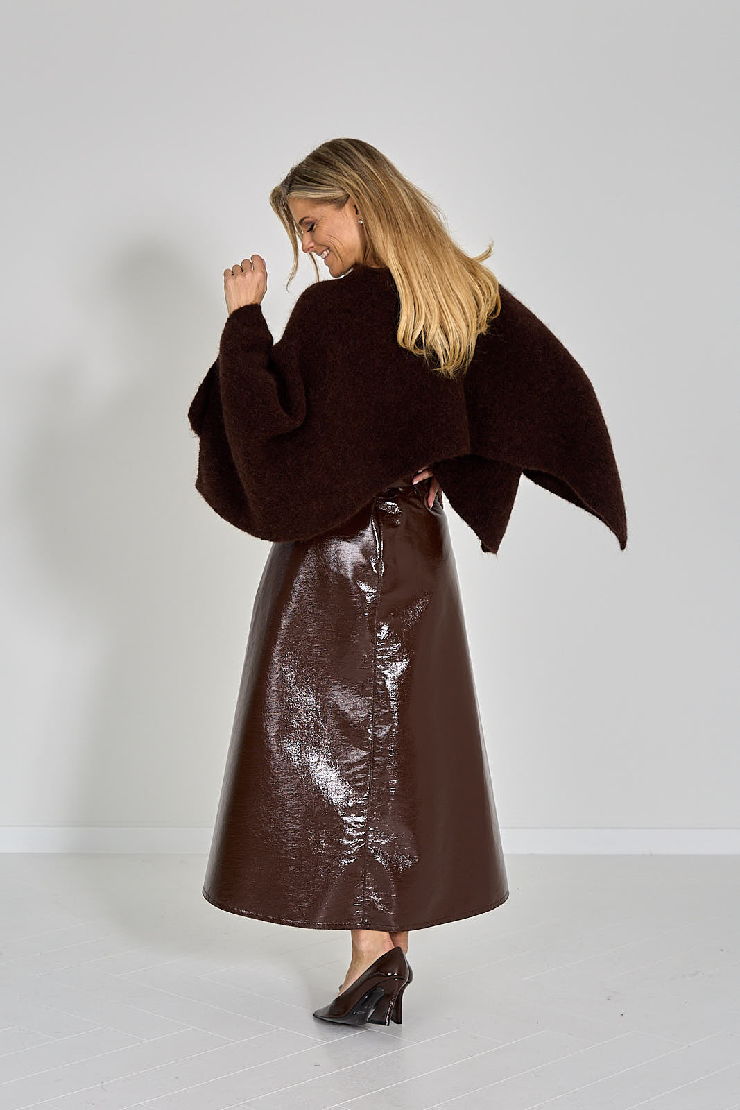LAKLEDER ROK CEINTUUR FAUX CUIR