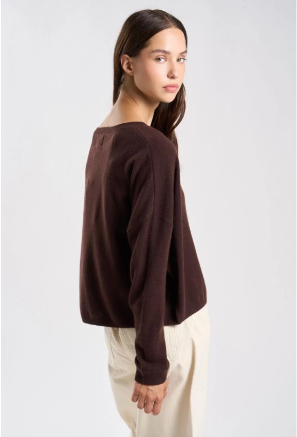 26W-LES TRICOTS  DE LEA-PULL-BRUIN DONKE