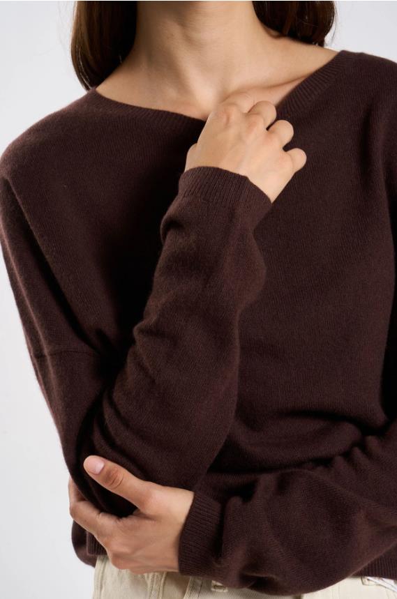 26W-LES TRICOTS  DE LEA-PULL-BRUIN DONKE