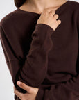 26W-LES TRICOTS  DE LEA-PULL-BRUIN DONKE