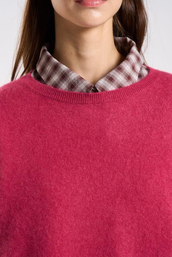 26W-LES TRICOTS  DE LEA-PULL-FUSHIA HEVI
