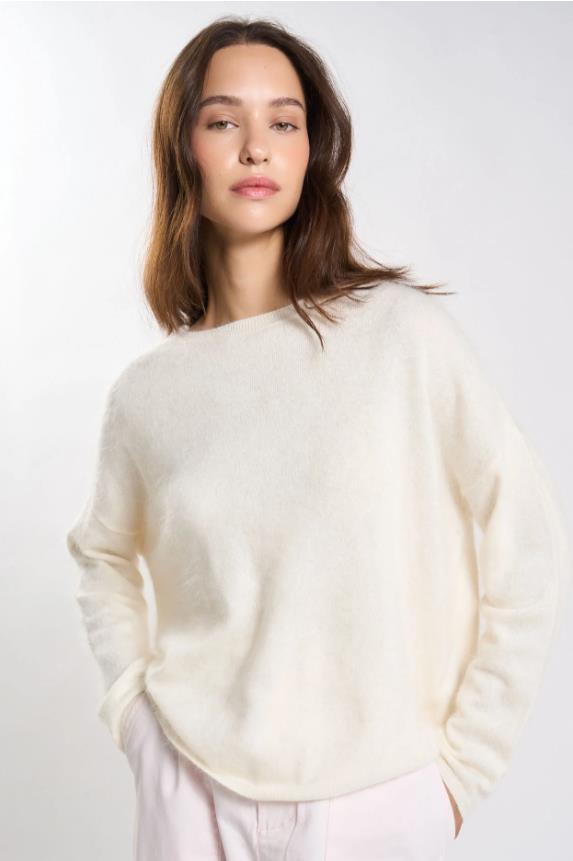 26W-LES TRICOTS  DE LEA-PULL-ECRU