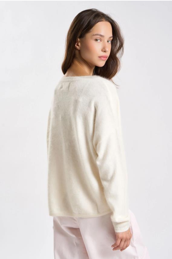 26W-LES TRICOTS  DE LEA-PULL-ECRU