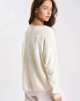 26W-LES TRICOTS  DE LEA-PULL-ECRU