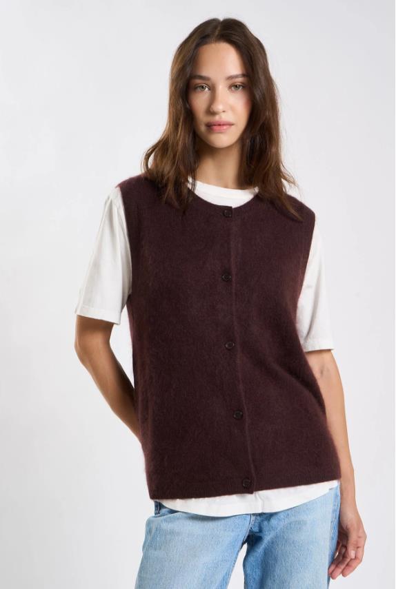 26W-LES TRICOTS  DE LEA-PULL-BRUIN MIDDE