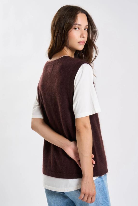 26W-LES TRICOTS  DE LEA-PULL-BRUIN MIDDE