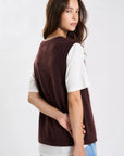 26W-LES TRICOTS  DE LEA-PULL-BRUIN MIDDE