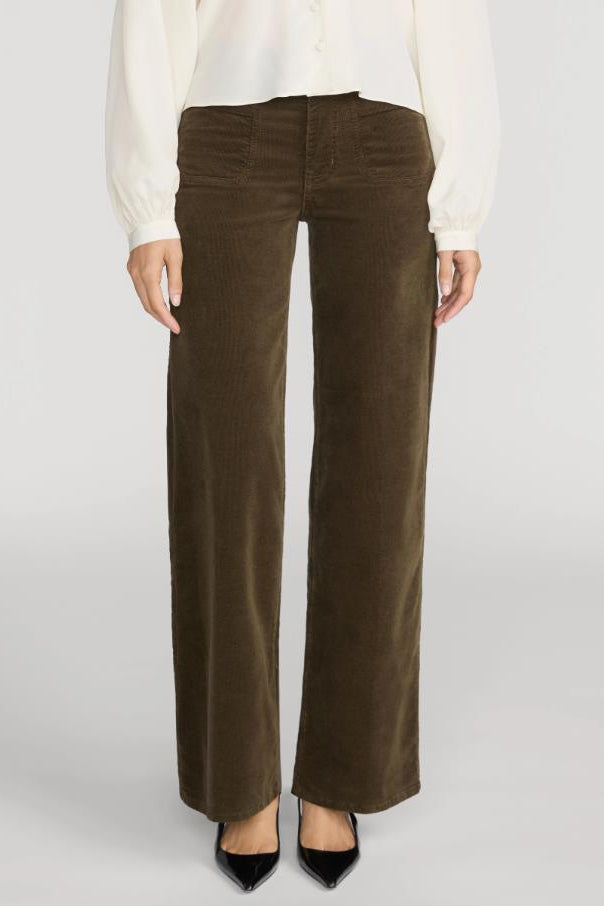 BROEK LE SLIM PALAZZO CORDUROY KHAKI