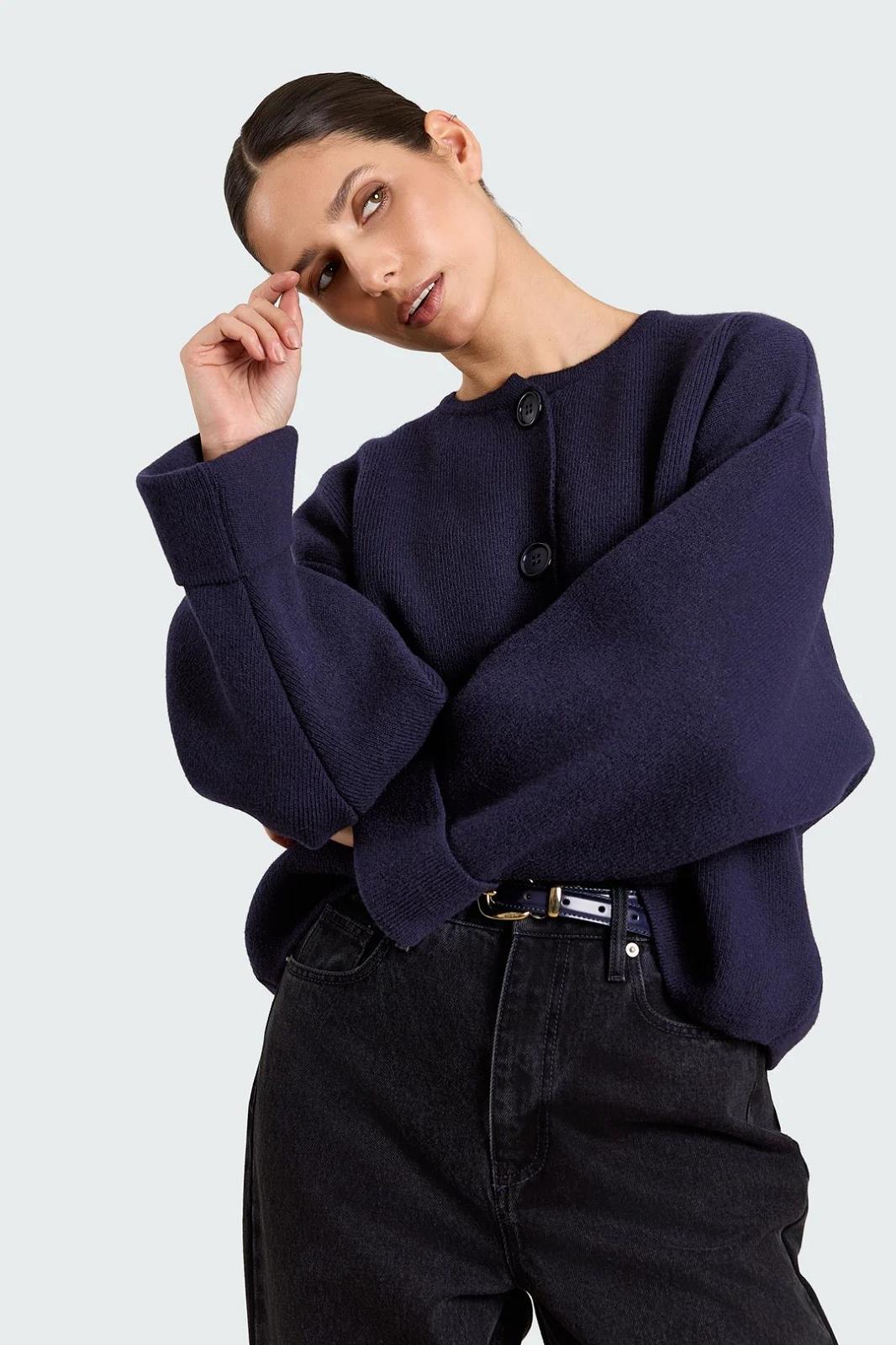 26W-STUDIO  CLIQUE-PULL GILET-MARINE DON