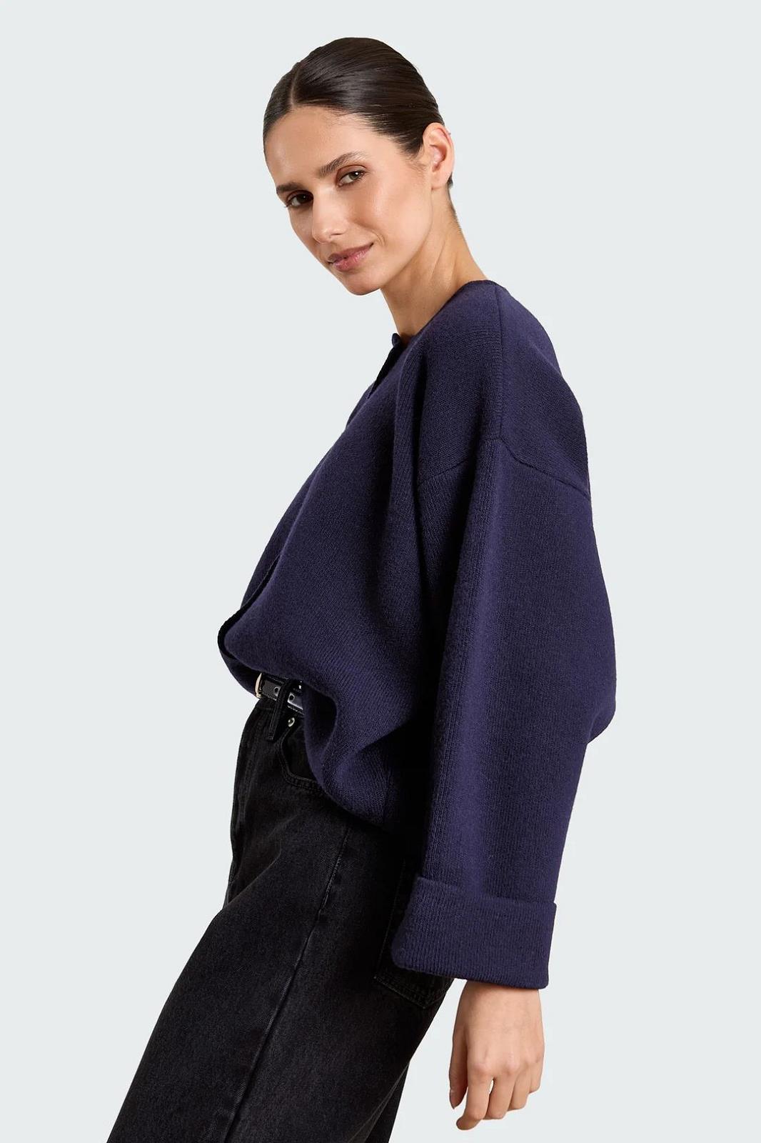 26W-STUDIO  CLIQUE-PULL GILET-MARINE DON