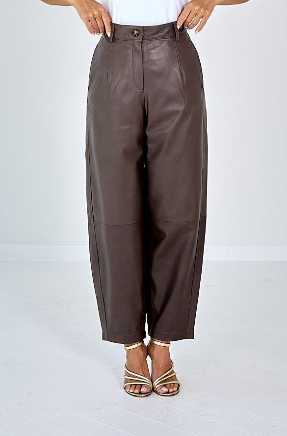 BROEK LEDER BARREL FIT