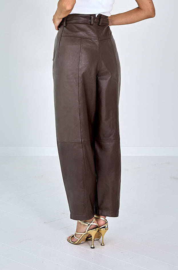 BROEK LEDER BARREL FIT