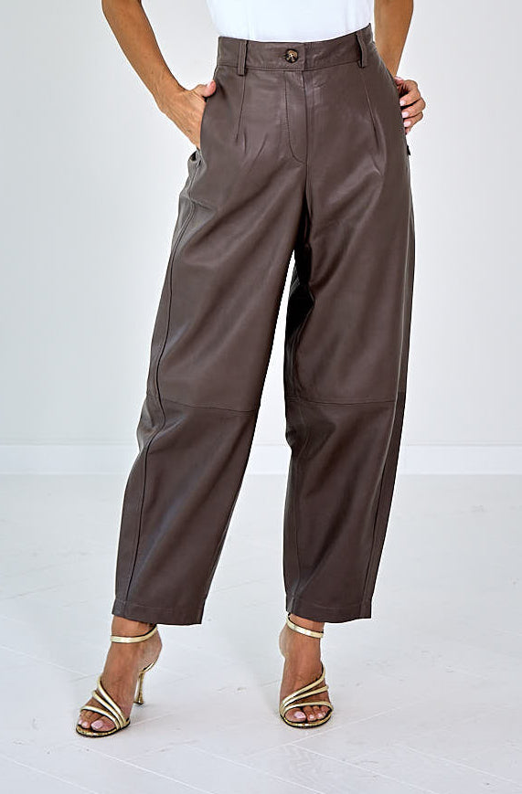 BROEK LEDER BARREL FIT