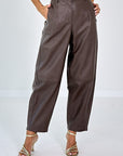 BROEK LEDER BARREL FIT