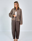 BROEK LEDER BARREL FIT