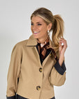 COTTON KORT BLAZER BEIGEFAUX