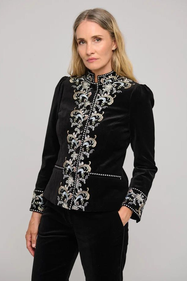 JACKET WITH EMBROIDERY VELVET