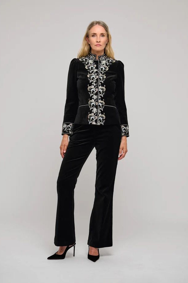 JACKET WITH EMBROIDERY VELVET