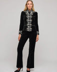 JACKET WITH EMBROIDERY VELVET