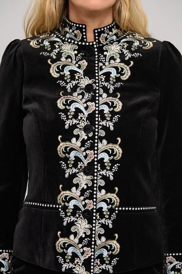 JACKET WITH EMBROIDERY VELVET