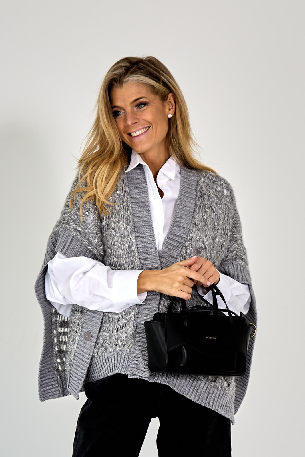 26W-PESERICO-PULL GILET-GRIJS MIDDEN