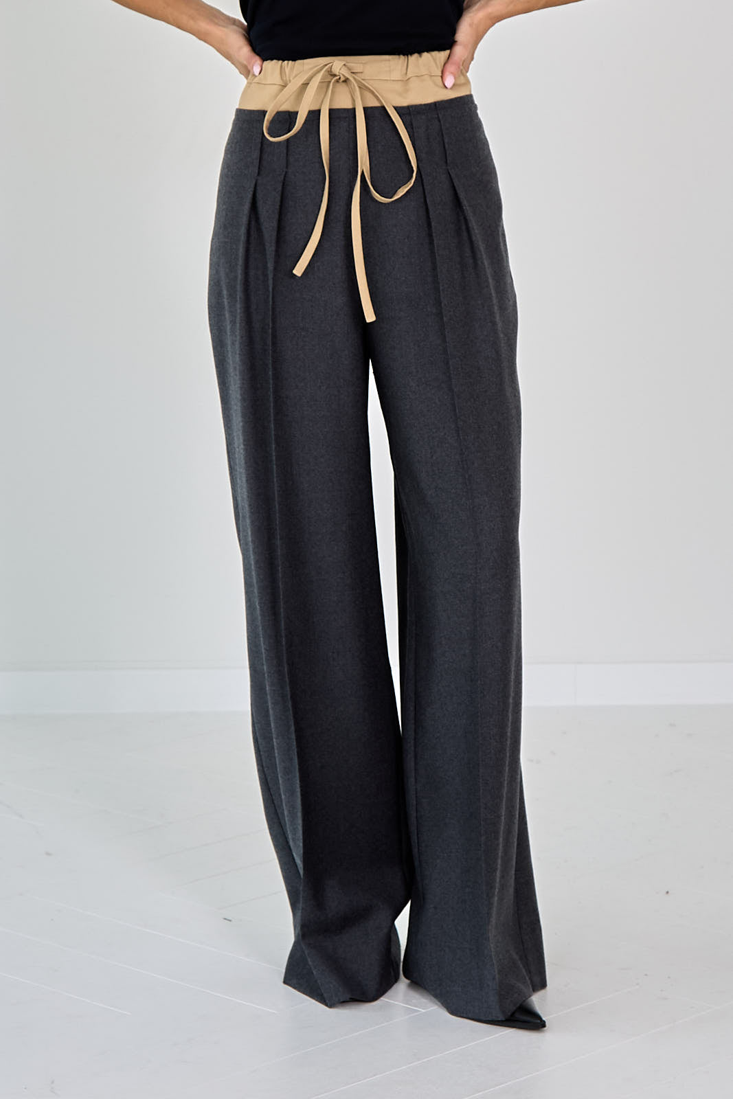 BROEK COTTON BEIGE WIJD