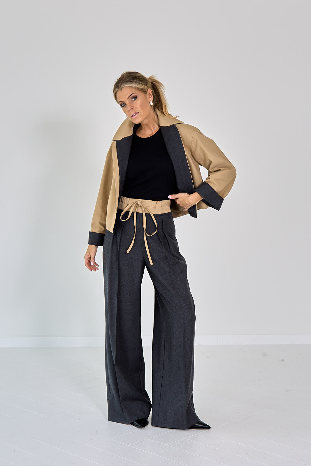 BROEK COTTON BEIGE WIJD