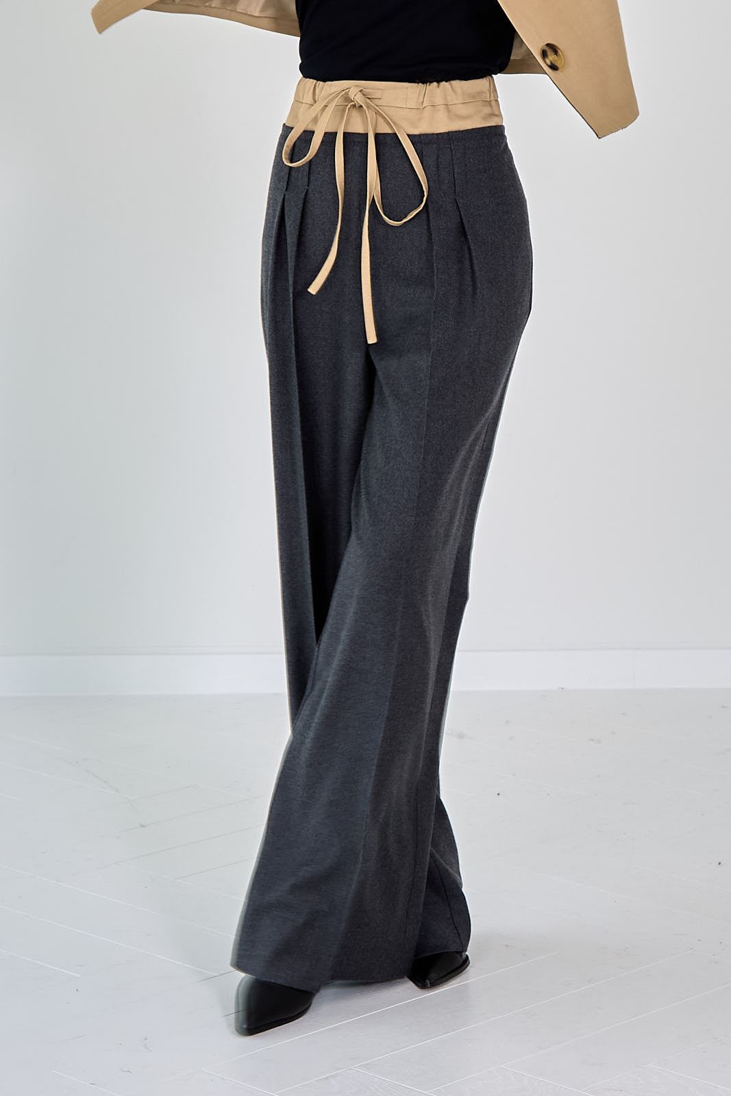 BROEK COTTON BEIGE WIJD