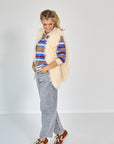 RIANI PLUCHE GILET ECRU ZM