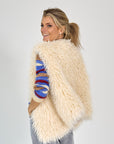 RIANI PLUCHE GILET ECRU ZM