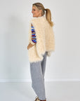 RIANI PLUCHE GILET ECRU ZM