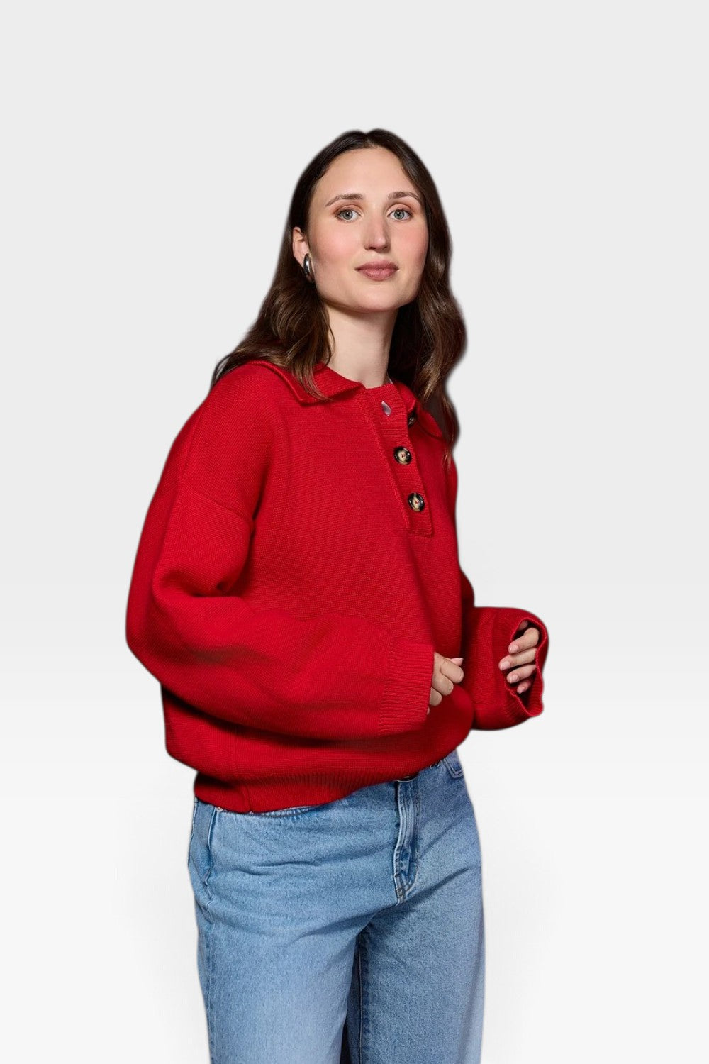 PULL COCO POLO KNIT RED