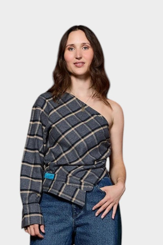 26W-LA CAMISA DE LADO GREY CHECK