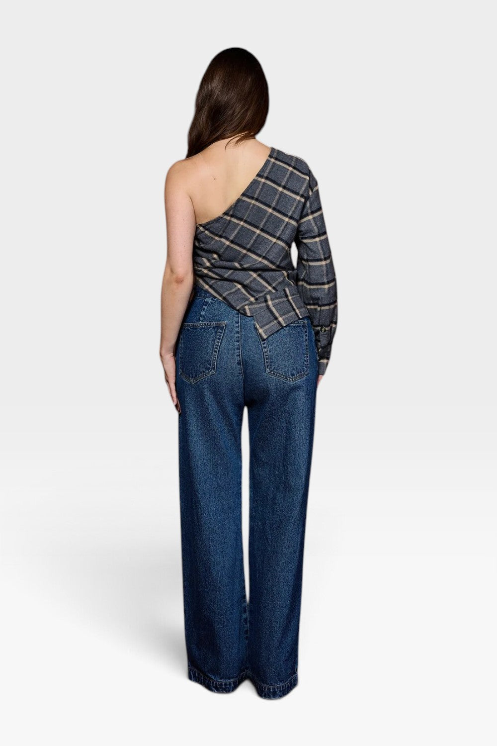 26W-LA CAMISA DE LADO GREY CHECK