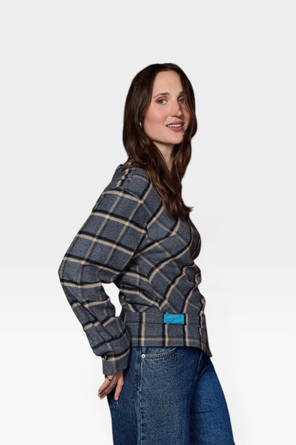 26W-LA CAMISA DE LADO GREY CHECK