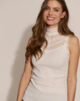 BENITA SILK SL TURTLENECK LACE TOP