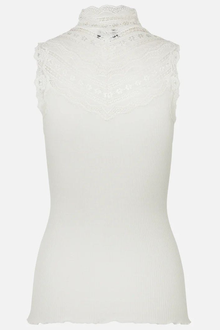 BENITA SILK SL TURTLENECK LACE TOP