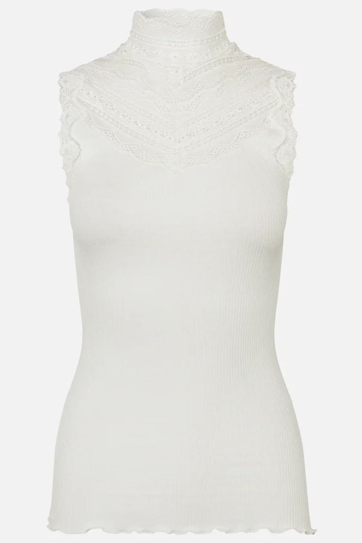 BENITA SILK SL TURTLENECK LACE TOP