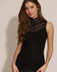 BENITA SILK SL TURTLENECK LACE TOP