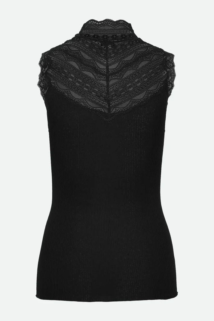 BENITA SILK SL TURTLENECK LACE TOP