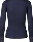 BENITA SILK LS O-NECK LACE TOP