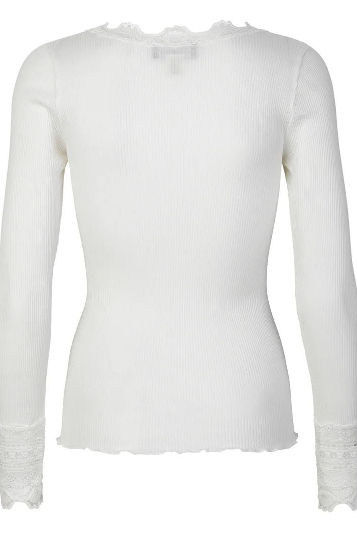 BENITA SILK LS O-NECK LACE TOP