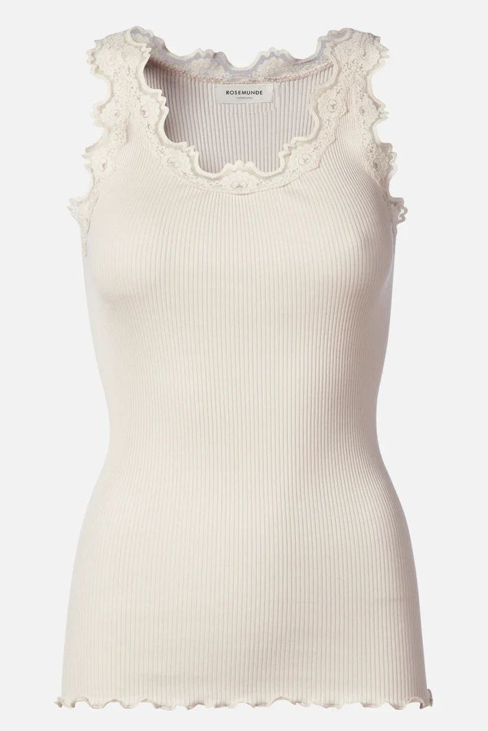 BABETTE SILK SL U-NECK LACE TOP