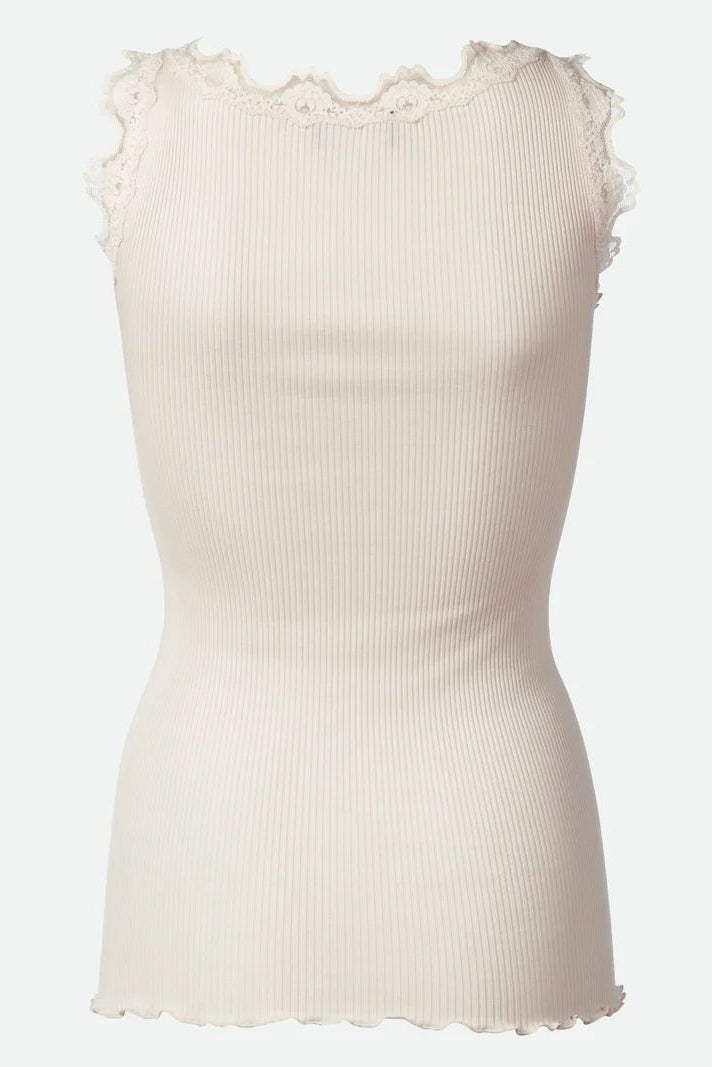 BABETTE SILK SL U-NECK LACE TOP